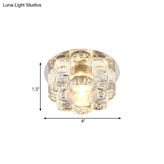 Led Blossom Flush Mount Clear K9 Crystal Ceiling Lamp For Living Room In Multi Color