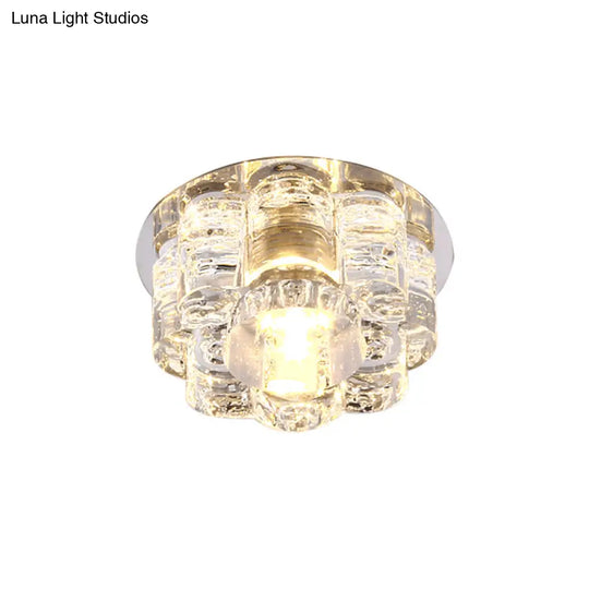 Led Blossom Flush Mount Clear K9 Crystal Ceiling Lamp For Living Room In Multi Color