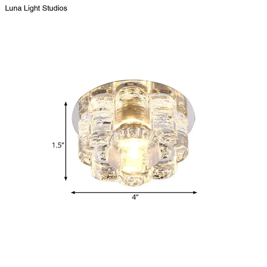 Led Blossom Flush Mount Clear K9 Crystal Ceiling Lamp For Living Room In Multi Color