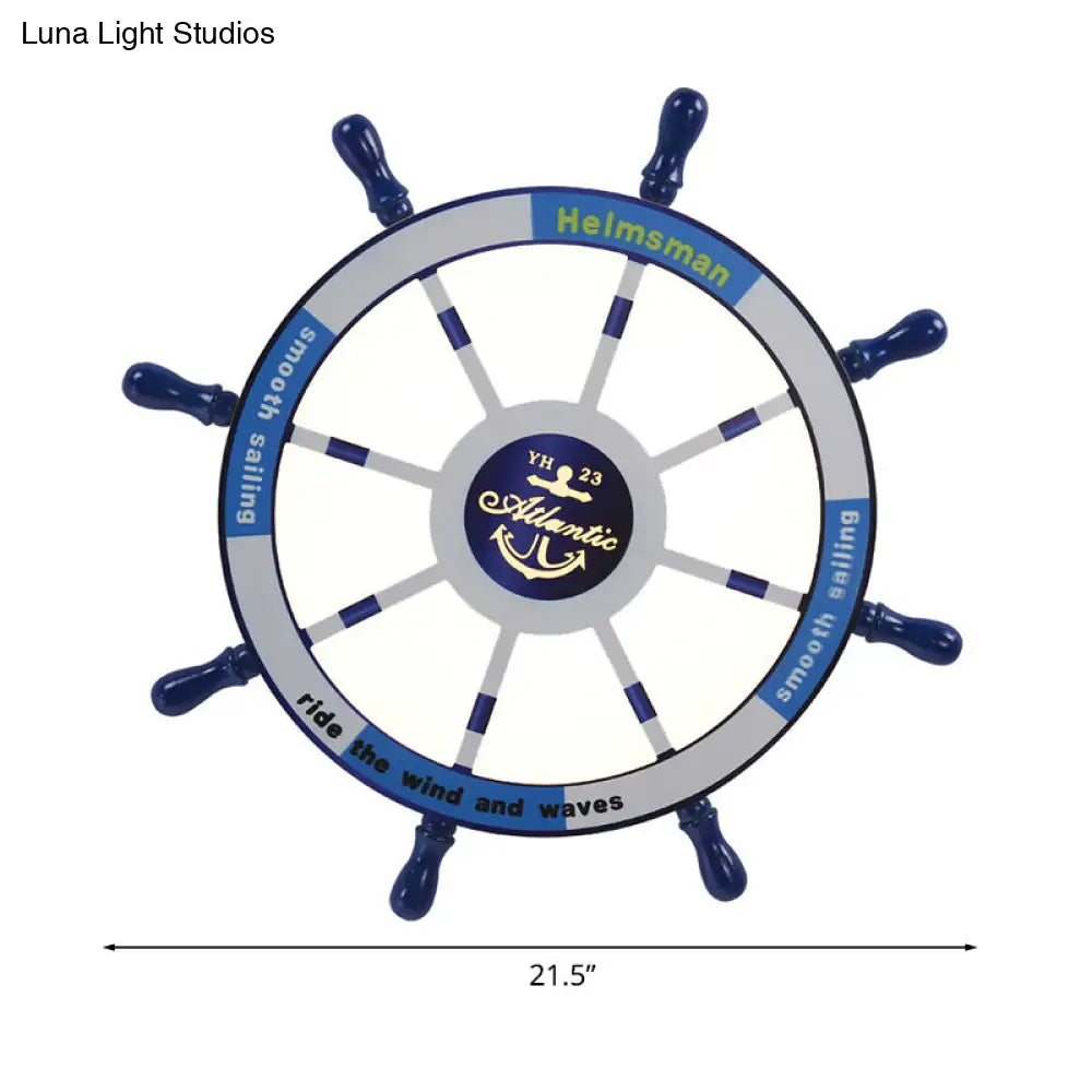 Led Blue Flush Light Fixture For Nursery – Acrylic Rudder Mount Spotlight Mediterranean Style