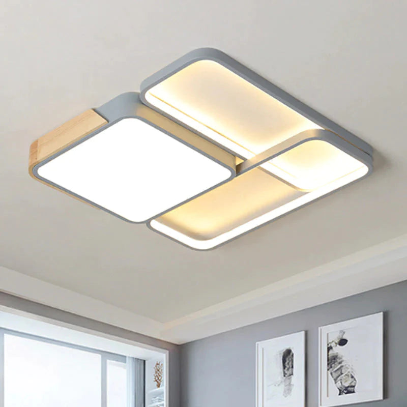 Plafonnier Led Lumière Rectangulaire Dans La Lampe De Salon De Décoration De Chambre À Coucher