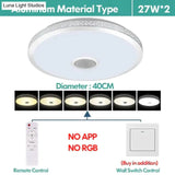 Led Ceiling Light Bluetooth And Music With Colourful Dimmer Rgb Remote Control For Living Room