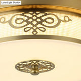 Led Ceiling Light With Brass Finish - Traditional Metallic Round Flushmount In Multiple Sizes