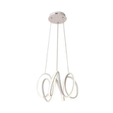 Minimalist Led Chandelier With Curve Pendant In White/Warm Light For Living Room