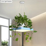 Led Chandelier Light Fixture With Acrylic Shade - Antiqued Style For Dining Room Black/White/Blue