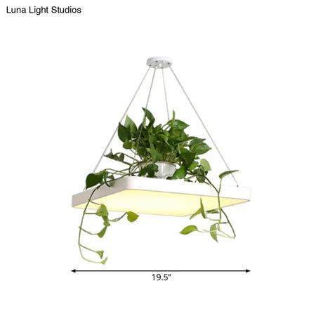Led Chandelier Light Fixture With Acrylic Shade - Antiqued Style For Dining Room Black/White/Blue