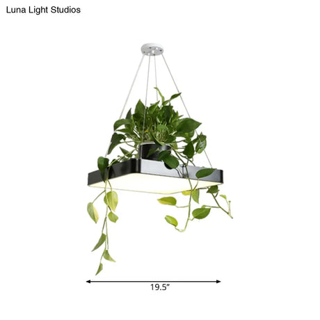 Led Chandelier Light Fixture With Acrylic Shade - Antiqued Style For Dining Room Black/White/Blue