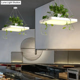 Led Chandelier Light Fixture With Acrylic Shade - Antiqued Style For Dining Room Black/White/Blue