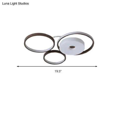 Led Coffee Flush Mount Ceiling Light With Minimal Acrylic Shade In White 16’/19.5’ Wide