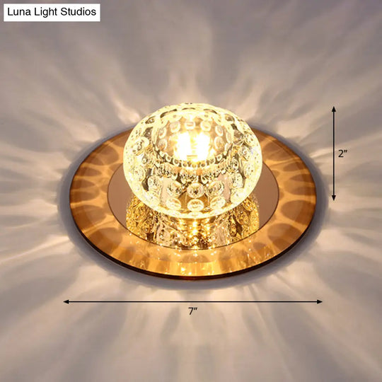 Led Crystal Corridor Ceiling Light - Modern Doughnut Flush Mount Design Tan / Warm