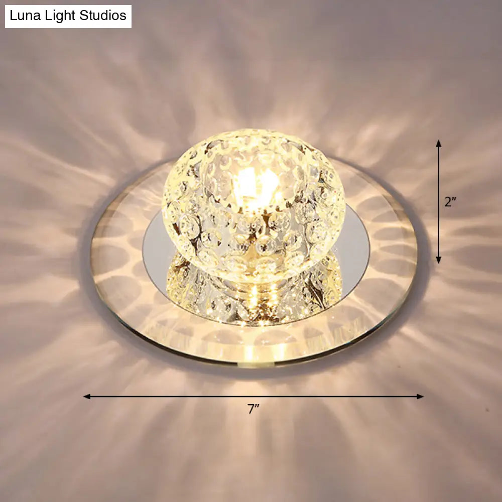 Led Crystal Corridor Ceiling Light - Modern Doughnut Flush Mount Design White / Warm