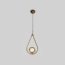 Led Crystal Pendant - Contemporary Style Metal Ceiling Hanging Lamp 1 / Black-Gold