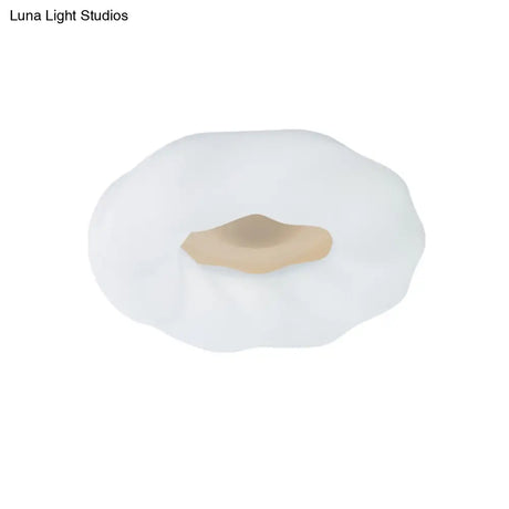 Led Donut Ceiling Light: Acrylic Bedroom Flush Mount Fixture - White
