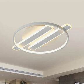 Led Flush Ceiling Light - Simple Acrylic Hoop Design For Bedroom White