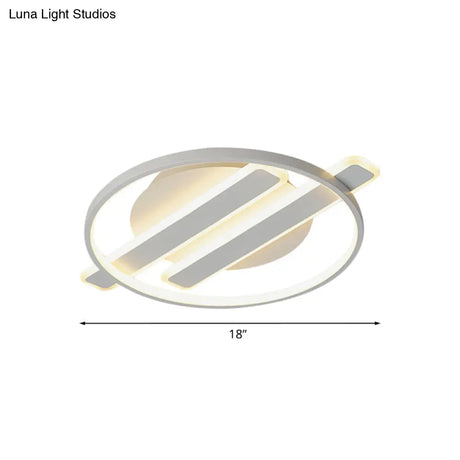 Led Flush Ceiling Light - Simple Acrylic Hoop Design For Bedroom