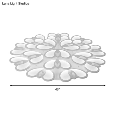 Led Flush Mount Ceiling Lamp With Acrylic Shade In Warm/White/Natural Light For Living Room