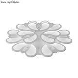 Led Flush Mount Ceiling Lamp With Acrylic Shade In Warm/White/Natural Light For Living Room