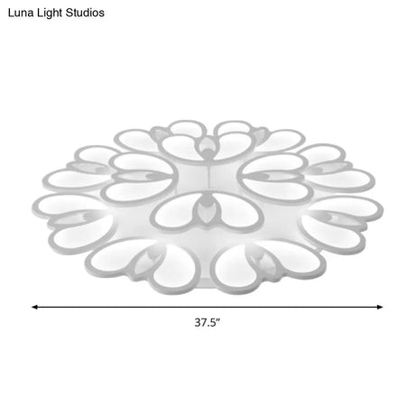 Led Flush Mount Ceiling Lamp With Acrylic Shade In Warm/White/Natural Light For Living Room