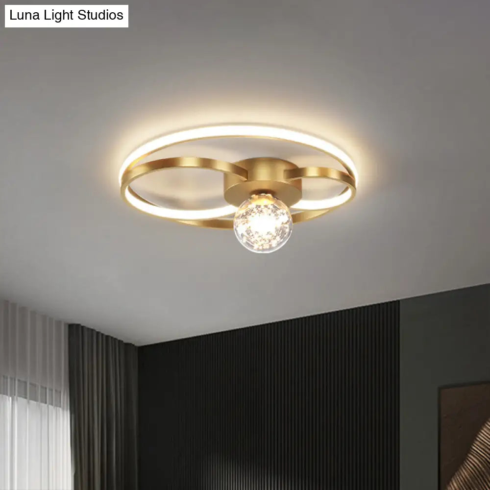 Led Flush Mount Ceiling Light Fixture - Modern Black Round Close To Lighting With Metal Shade