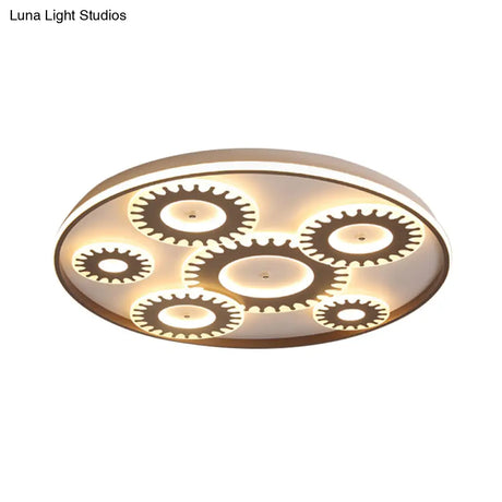 Led Flush Mount Ceiling Light In Contemporary White Acrylic Design For Kid’s Room Or Balcony