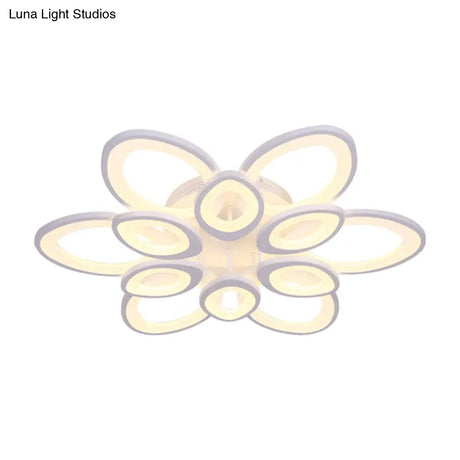 Led Flush Mount Ceiling Light With Acrylic Shade And 4/5/8 Lights In Warm/White/Natural