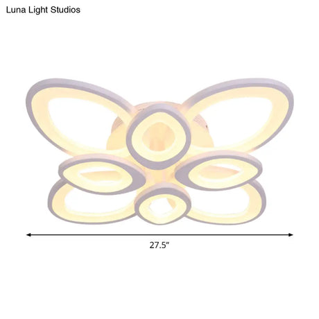 Led Flush Mount Ceiling Light With Acrylic Shade And 4/5/8 Lights In Warm/White/Natural