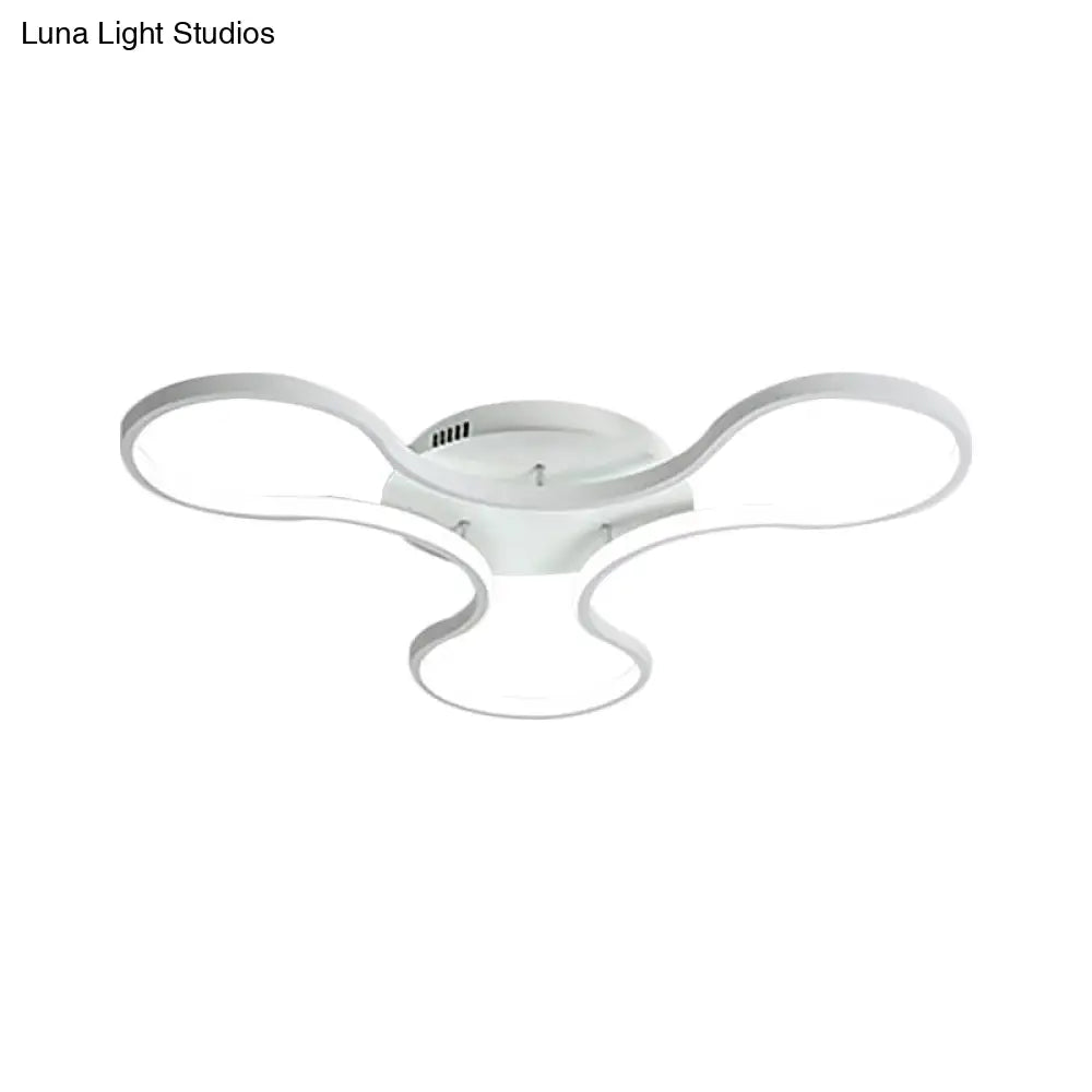 Led Flush Mount Light In Cool Fidget Spinner Shape For Boys Room - 23/29 Width Metal White