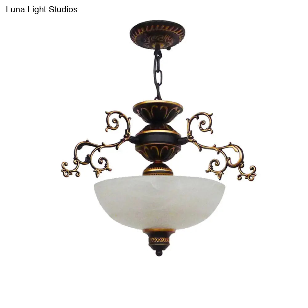 Led Glass Bowl Hanging Chandelier With Traditional Design For Living Room