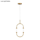 Led Gold Pendant Light With Acrylic Shade – Sleek Metal Hanging Fixture