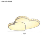 Led Heart Flush Mount Ceiling Light - 20.5’/24.5’ Simple White Acrylic Warm/White/3 Color Ideal