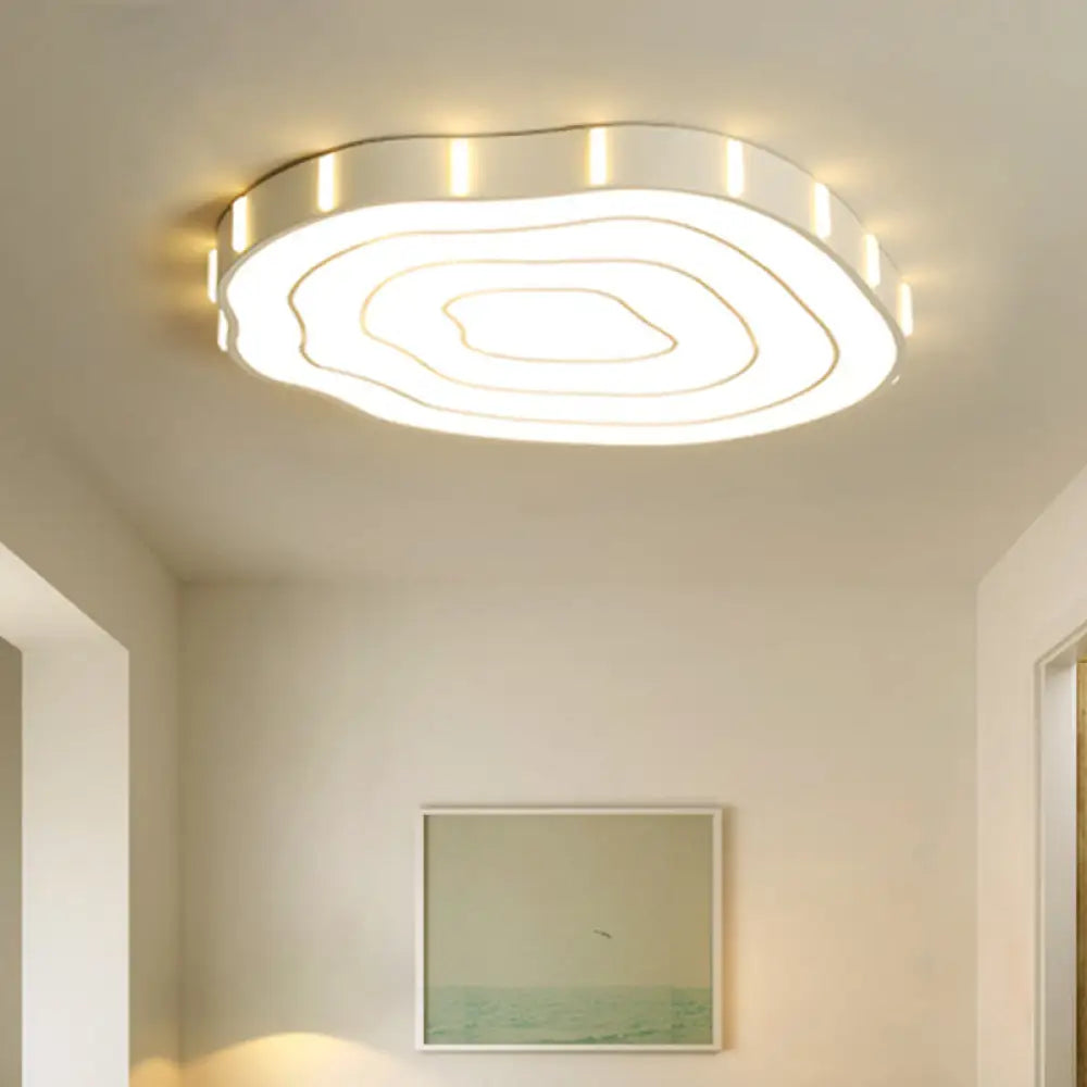 Led Hollow Tree Stump Ceiling Mount Light - Acrylic Modern Stylish Lamp (White) White / 16.5’ Warm