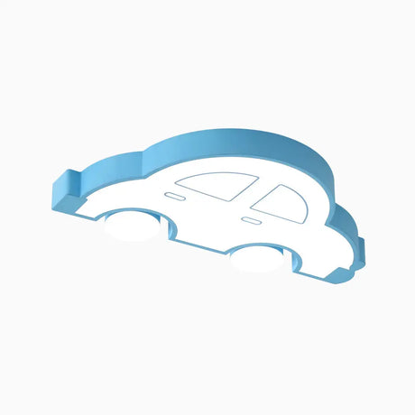 Led Indoor Flushmount Light With Car Cartoon Acrylic Shade Stylish Blue/Pink Ceiling Lamp In