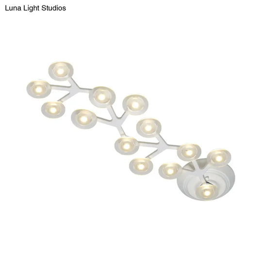 Led Kitchen Flushmount Light With Round Acrylic Shade In Warm/White - 7/9/10 Lights White Flush