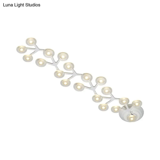 Led Kitchen Flushmount Light With Round Acrylic Shade In Warm/White - 7/9/10 Lights White Flush