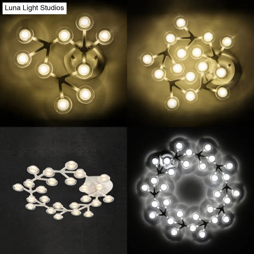 Led Kitchen Flushmount Light With Round Acrylic Shade In Warm/White - 7/9/10 Lights White Flush