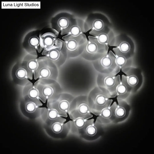 Led Kitchen Flushmount Light With Round Acrylic Shade In Warm/White - 7/9/10 Lights White Flush