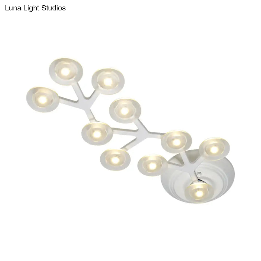 Led Kitchen Flushmount Light With Round Acrylic Shade In Warm/White - 7/9/10 Lights White Flush