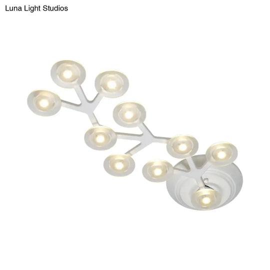 Led Kitchen Flushmount Light With Round Acrylic Shade In Warm/White - 7/9/10 Lights White Flush