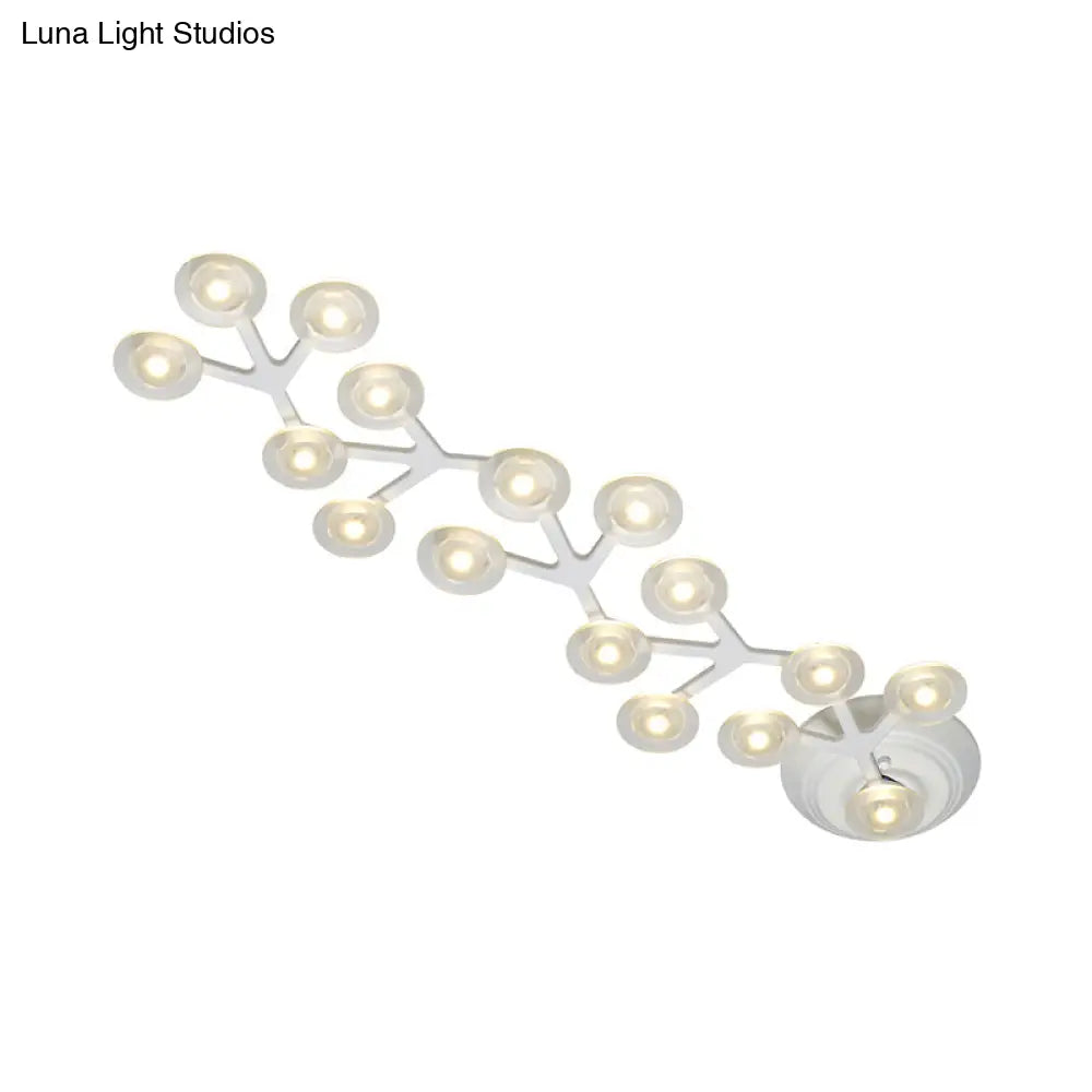 Led Kitchen Flushmount Light With Round Acrylic Shade In Warm/White - 7/9/10 Lights White Flush