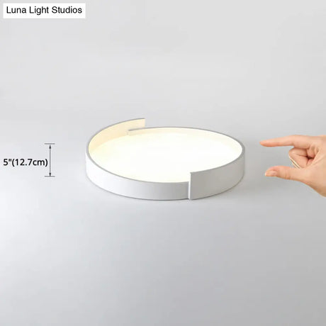 Led Macaroon Style Flush Mount Ceiling Light With Frosted Acrylic Lampshade - Nordic Bedroom Lamp