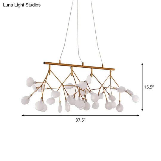 Led Metallic Gold Tree Branch Pendant Light For Minimalist Dining Room Ceiling
