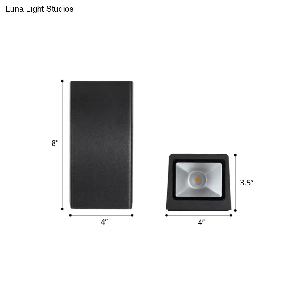 Led Minimalist Metal Terrace Wall Mount Light In Black - Rectangular Shape For Modern Lighting Ideas