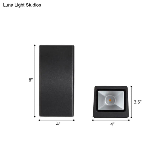 Led Minimalist Metal Terrace Wall Mount Light In Black - Rectangular Shape For Modern Lighting Ideas