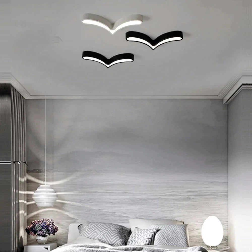 LED Moderne Acrylique Alliage Noir Blanc Mouettes DIY LED Lamp.LED Light.Ceiling Lights.LED Plafonnier.Plafonnier Pour Chambre