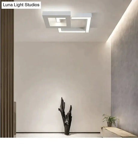 LED Modern Geometric Iron Acryl Black White LED Lamp.LED Light.Ceiling Lights.LED Ceiling Light.Ceiling Lamp For Foyer