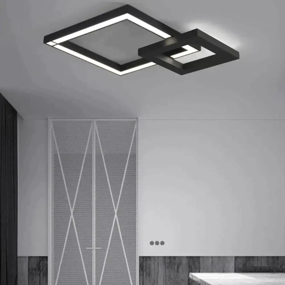 LED Modern Geometric Iron Acryl Black White LED Lamp.LED Light.Ceiling Lights.LED Ceiling Light.Ceiling Lamp For Foyer