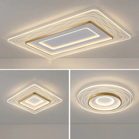 Plafonnier de salle à manger de chambre à coucher circulaire simple moderne à LED