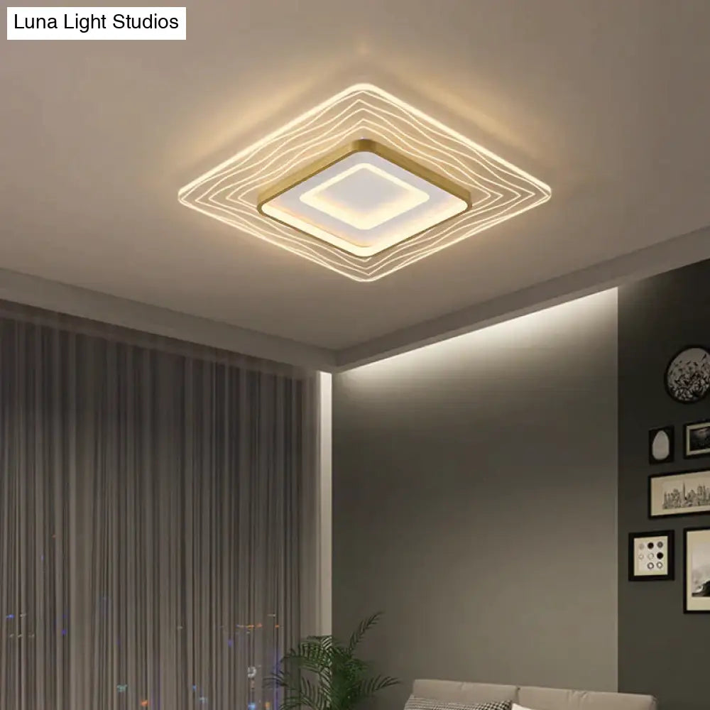 Led Modern Simple Circular Square Bedroom Dining Room Ceiling Lamp