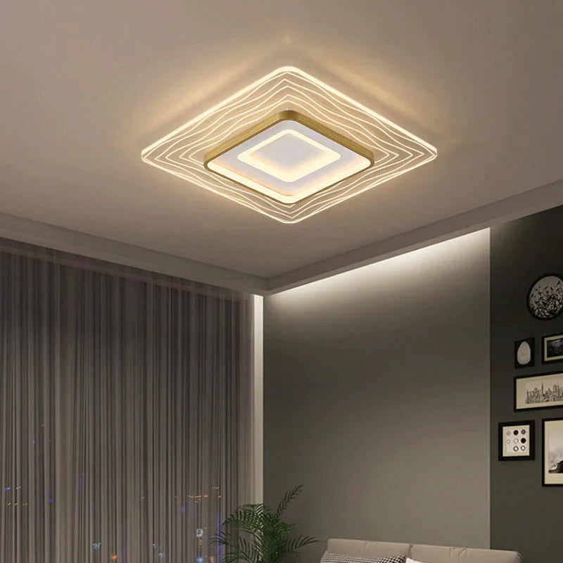 Plafonnier de salle à manger de chambre à coucher circulaire simple moderne à LED