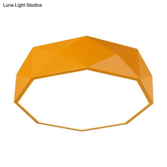Led Parlor Flush Mount Lighting Fixture - Contemporary Red/Yellow/Green Ceiling With Acrylic Shade
